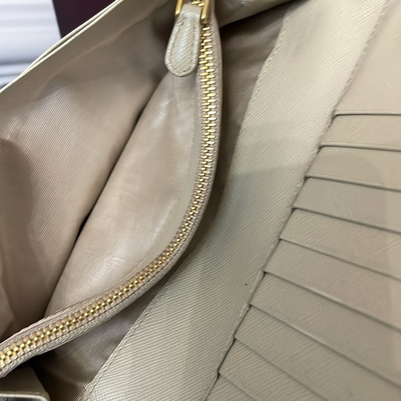 Prada Saffiano Tan Leather Long Fold Over Wallet Purse - Picture 6 of 14